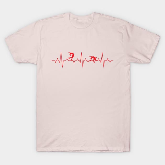 Love Figure Skating EKG T-Shirt by EliseDesigns